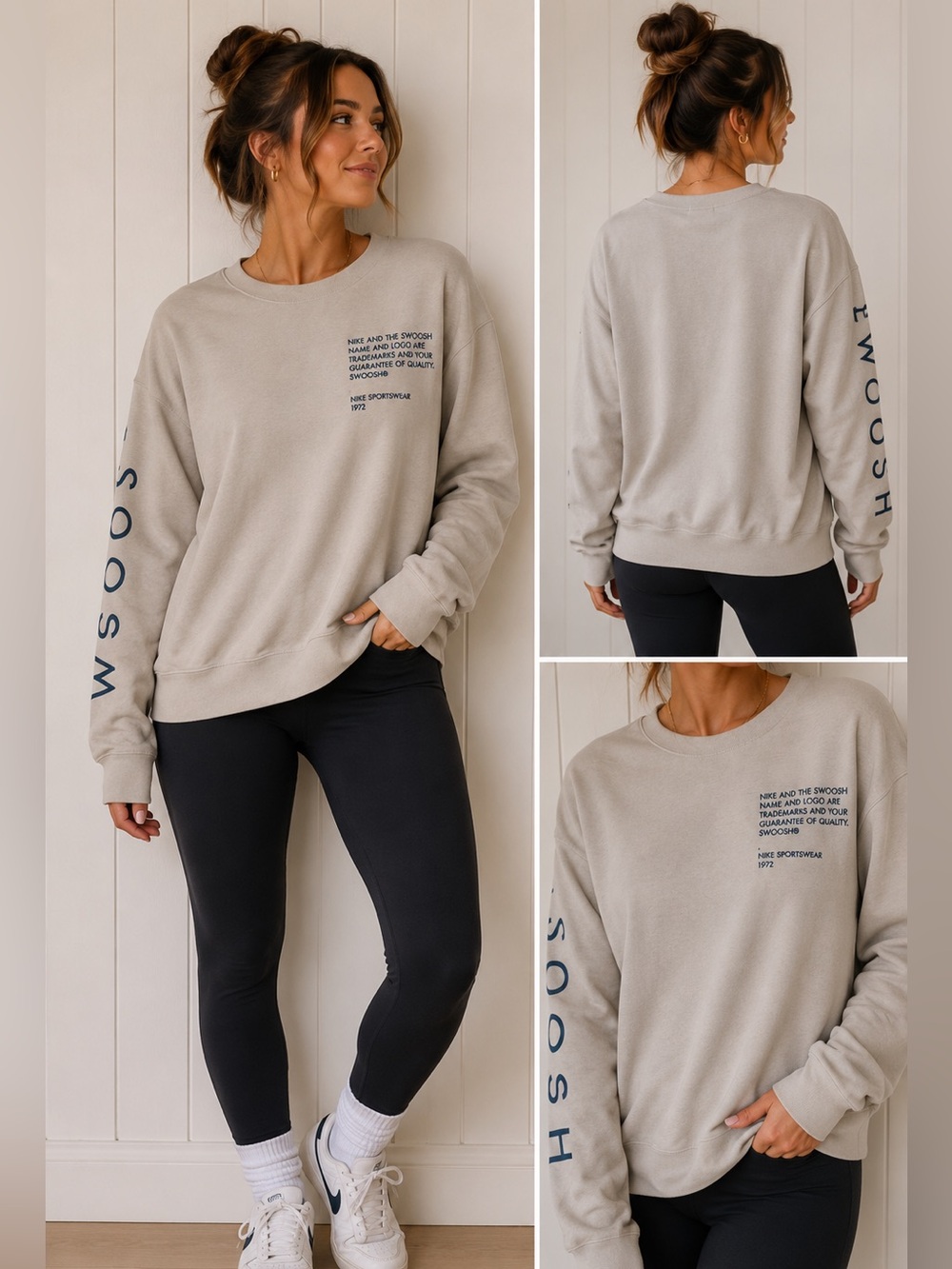 Nike Sportswear French Terry Double Swoosh Crewneck Sweatshirt